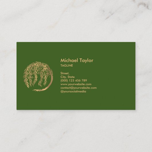 Landschap Willow Tree Service gazon zorg Visitekaartje (Achterkant)