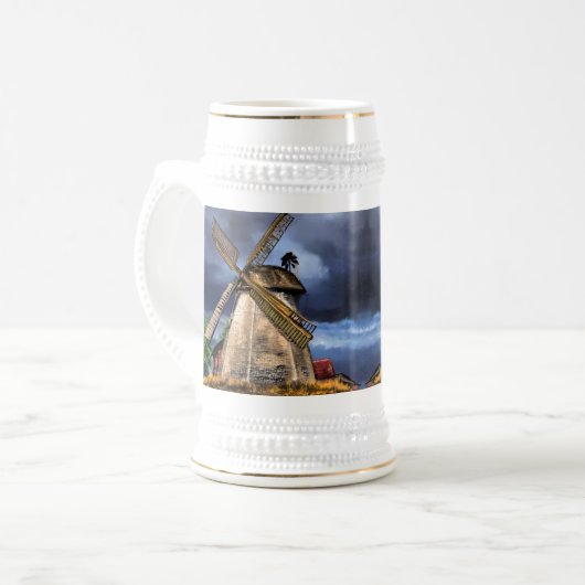 Landschap Windmill Beer Stein Bierpul (Voorkant links)