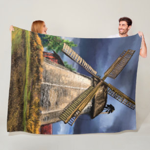 Landschap Windmill Fleece Blanket Gift Deken