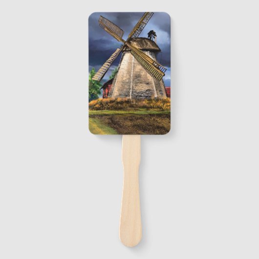 Landschap Windmill Hand Fan Handwaaier (Voorkant)