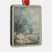 Landschap: Winter Metalen Ornament (Rechts)