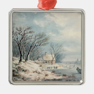 Landschap: Winter Metalen Ornament