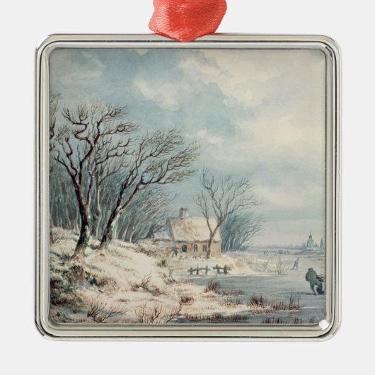 Landschap: Winter Metalen Ornament (Voorkant)