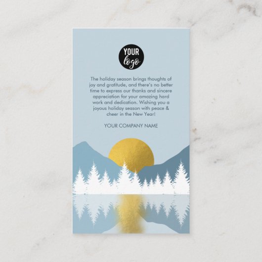 Landschap Winter Prettige feestdagen Business QR C Visitekaartje (Achterkant)