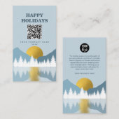 Landschap Winter Prettige feestdagen Business QR C Visitekaartje (Voorkant / Achterkant)