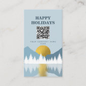 Landschap Winter Prettige feestdagen Business QR C Visitekaartje (Voorkant)