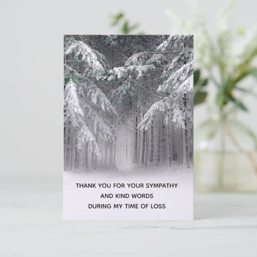 Landschap wintersneeuw bedankkaart (Staand voorkant)