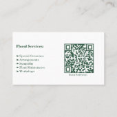 Landschap Witte & Groene Bloemist Shop Visitekaart Klantenkaartje (Achterkant)