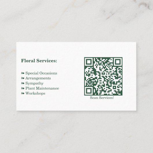 Landschap Witte & Groene Bloemist Shop Visitekaart Klantenkaartje (Achterkant)