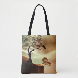 Landschap woestijnbomen tote bag