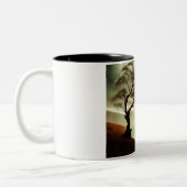 Landschap woestijnbomen tweekleurige koffiemok (Links)