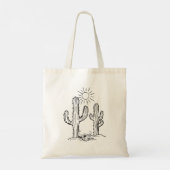 Landschap woestijnCactus Tote Bag (Achterkant)