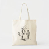 Landschap woestijnCactus Tote Bag (Voorkant)