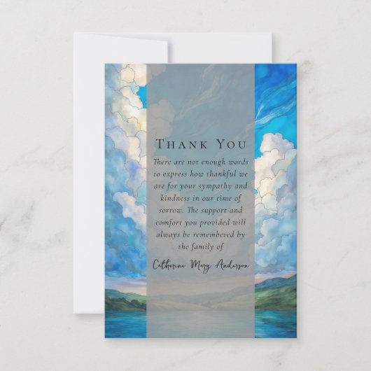 Landschap Wolken Foto Sympathy Begrafenismonument Bedankkaart (Voorkant)