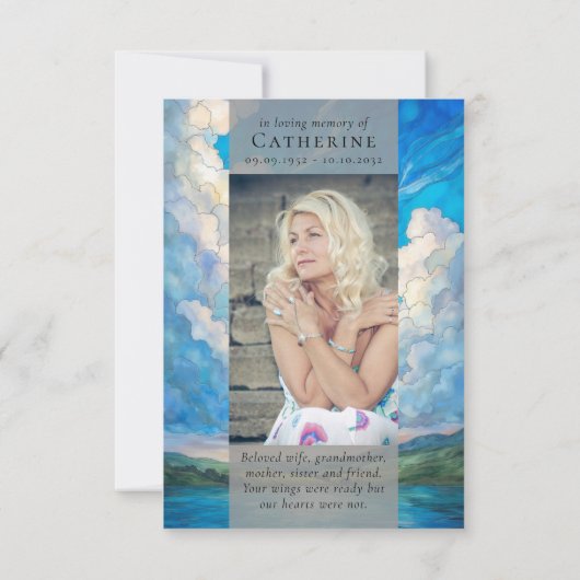 Landschap Wolken Foto Sympathy Begrafenismonument Bedankkaart (Achterkant)