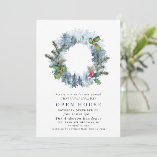 Landschap Wreater CHRISTMAS HOLIDAY OPEN HUUSE Kaart (Staand voorkant)