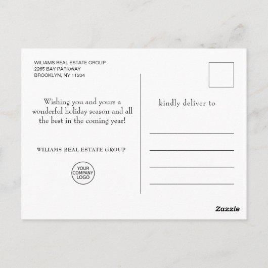 Landschap Wreater Kerstmis Corporate Bedankt Briefkaart (Achterkant)