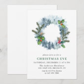 Landschap Wreater Kerstmis Holly Berry Eve Kaart (Voorkant / Achterkant)