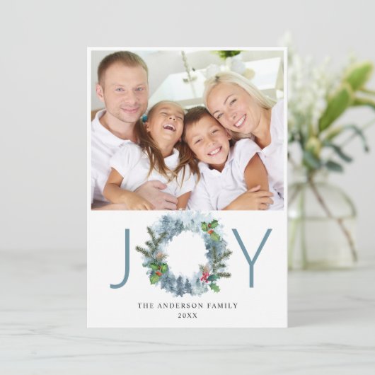 Landschap Wreater Kerstmis Holly Berry Greeting Feestdagenkaart (Staand voorkant)