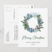 Landschap Wreater Kerstmis Holly Berry Holiday Briefkaart (Voorkant / Achterkant)