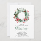 Landschap Wreater Kerstmis Holly Berry Party Kaart (Voorkant)