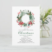 Landschap Wreater Kerstmis Holly Berry Party Kaart (Staand voorkant)