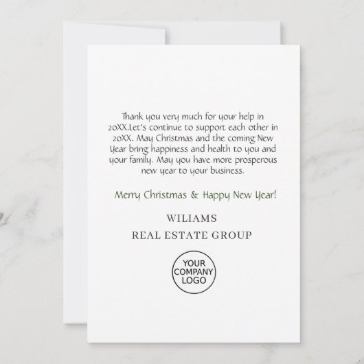 Landschap Wreath Holiday Kerstmis Berry Greeting Bedankkaart (Achterkant)