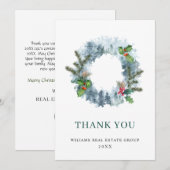 Landschap Wreath Holiday Kerstmis Berry Greeting Bedankkaart (Voorkant / Achterkant)