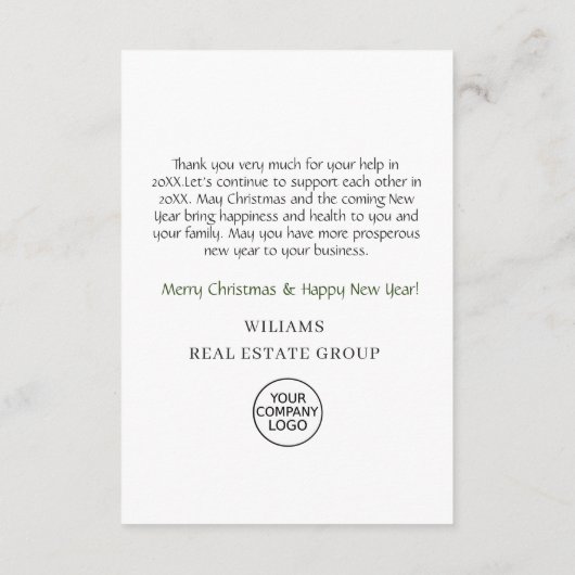 Landschap Wreath Holly Berry Pine Forest Kerstmis Bedankkaart (Achterkant)