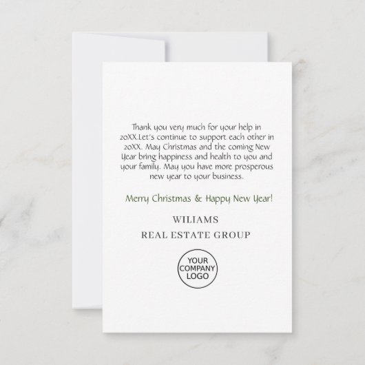 Landschap Wreath Holly Berry Pine Forest Kerstmis Bedankkaart (Achterkant)