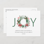 Landschap Wreath Holly Berry Pine Forest Kerstmis Briefkaart (Voorkant / Achterkant)