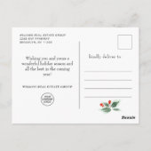 Landschap Wreath Holly Berry Pine Forest Kerstmis Briefkaart (Achterkant)