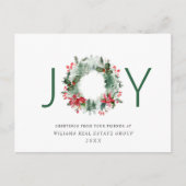Landschap Wreath Holly Berry Pine Forest Kerstmis Briefkaart (Voorkant)