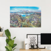 Landschap Yellowstone National Park (geen labels) Poster (Thuiskantoor)