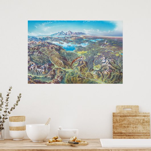 Landschap Yellowstone National Park (geen labels) Poster (Keuken)