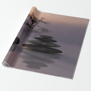 Landschap, Zen Stenen, Bamboe Cadeaupapier