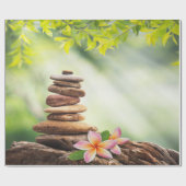 Landschap, Zen stenen, bloemen Cadeaupapier (Vlak)
