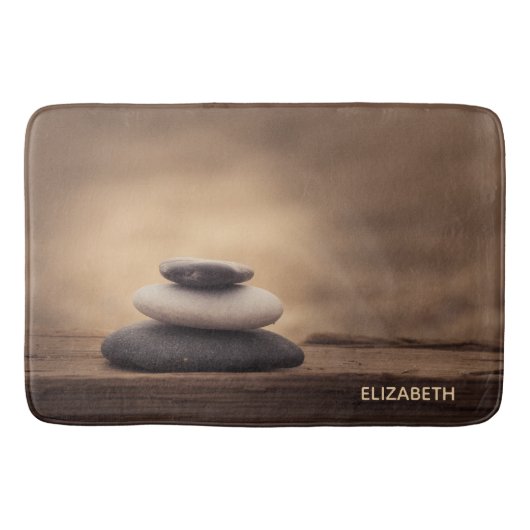 Landschap, Zen stenen bruin Badmat (Voorkant)