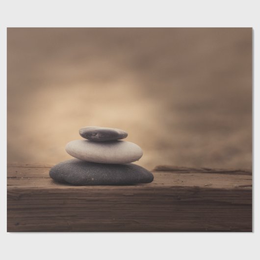 Landschap, Zen stenen bruin Cadeaupapier (Vlak)