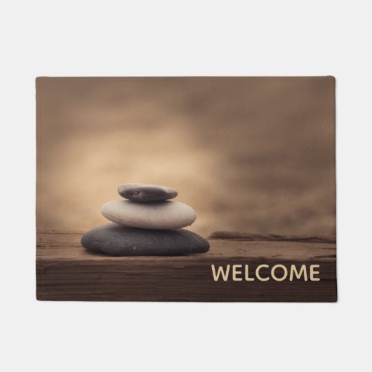 Landschap, Zen stenen bruin Deurmat (Voorkant)