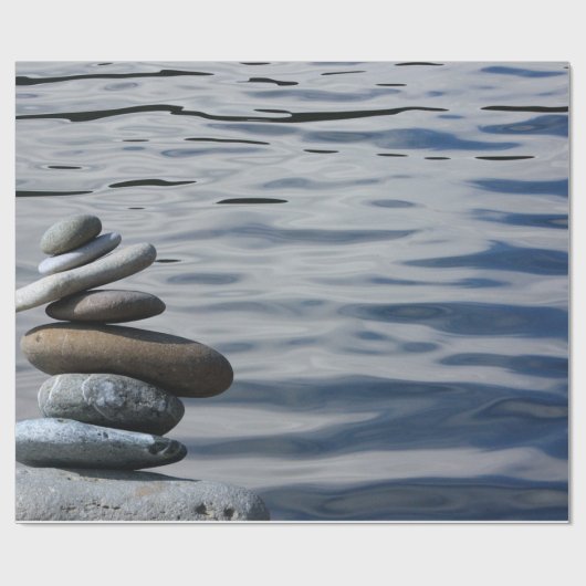 Landschap, Zen stenen, Zee Cadeaupapier (Vlak)