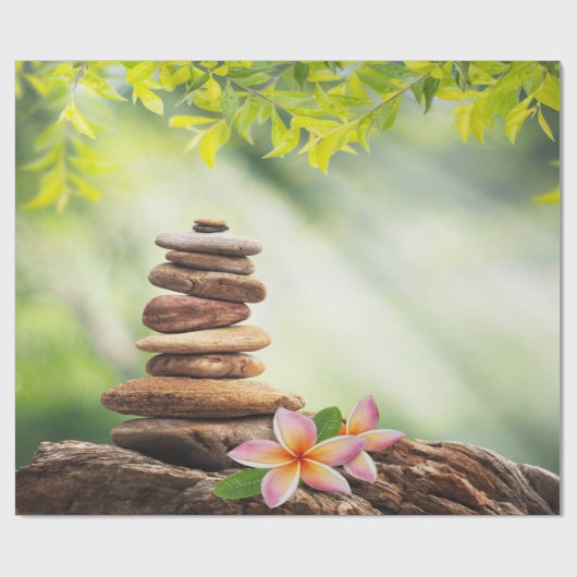 Landschap, Zen Stones, Flowers Cadeaupapier (Vlak)