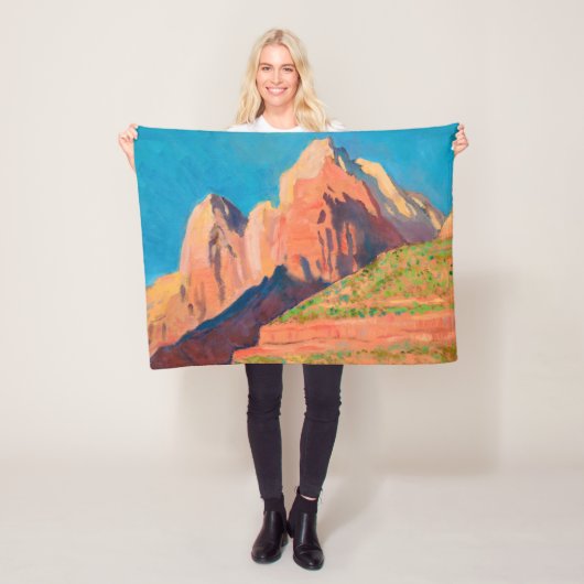 Landschap Zion National Park van Maynard Dixon Fleece Deken (In situ)