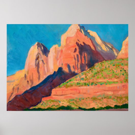 Landschap Zion National Park van Maynard Dixon Poster (Voorkant)
