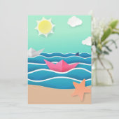 Landschap zomervakantie bedankkaart (Staand voorkant)