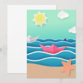 Landschap zomervakantie bedankkaart (Voorkant / Achterkant)