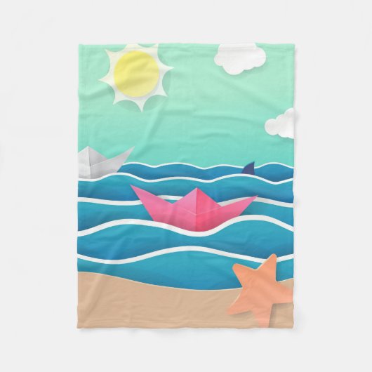 Landschap zomervakantie fleece deken (Voorkant)