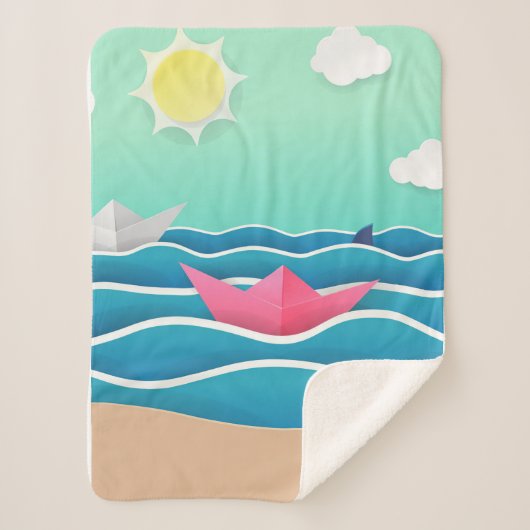 Landschap zomervakantie sherpa deken (Voorkant)