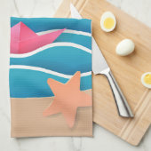 Landschap zomervakantie theedoek (Quarter Fold)