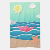 Landschap zomervakantie theedoek (Verticaal)